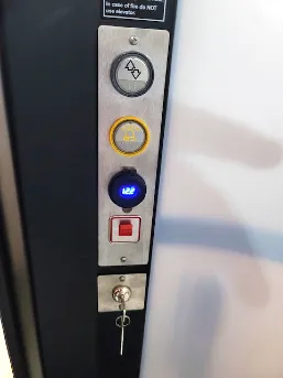 PVE elevator control panel with call button, USB port, emergency stop and iButton key lock