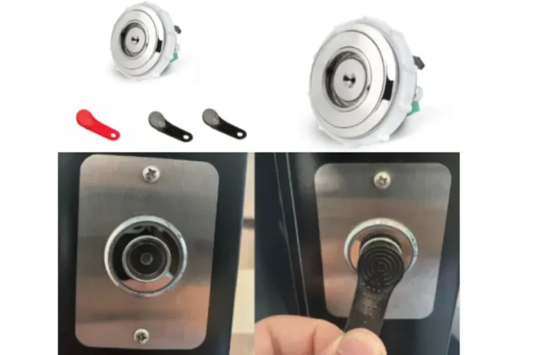 iButton key fob lock replacing a call button on a PVE home elevator for added security
